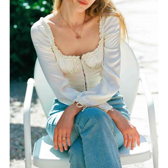 NEW MERRIT CHARLES dakota top in ivory - Picture 2 of 4